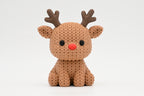 Knitted Reindeer Figurine Christmas Decor with Red Nose | mw-original