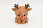 Knitted Reindeer Figurine Christmas Decor with Red Nose | mw-original