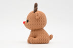 Knitted Reindeer Figurine Christmas Decor with Red Nose | mw-original