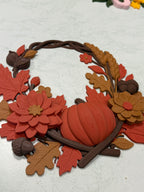 Autumn Pumpkin Wreath Thanksgiving Fall Wall Decor, 3D Printed | mw-original
