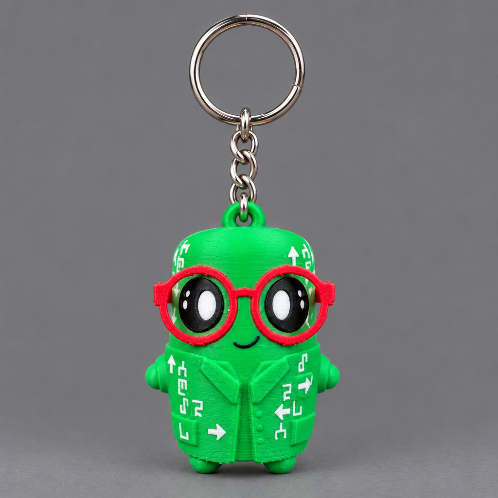 X-Ray Sprite collectible – Cheat Master (Green) (bright green with white circuit-style markings) – Keychain | sgc-photo-ok