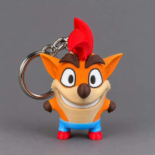 Crash Bandicoot Collectible Figurine - Original / 2" Keychain - Included Hardware - 3D printed collectible | sgc-photo-ok