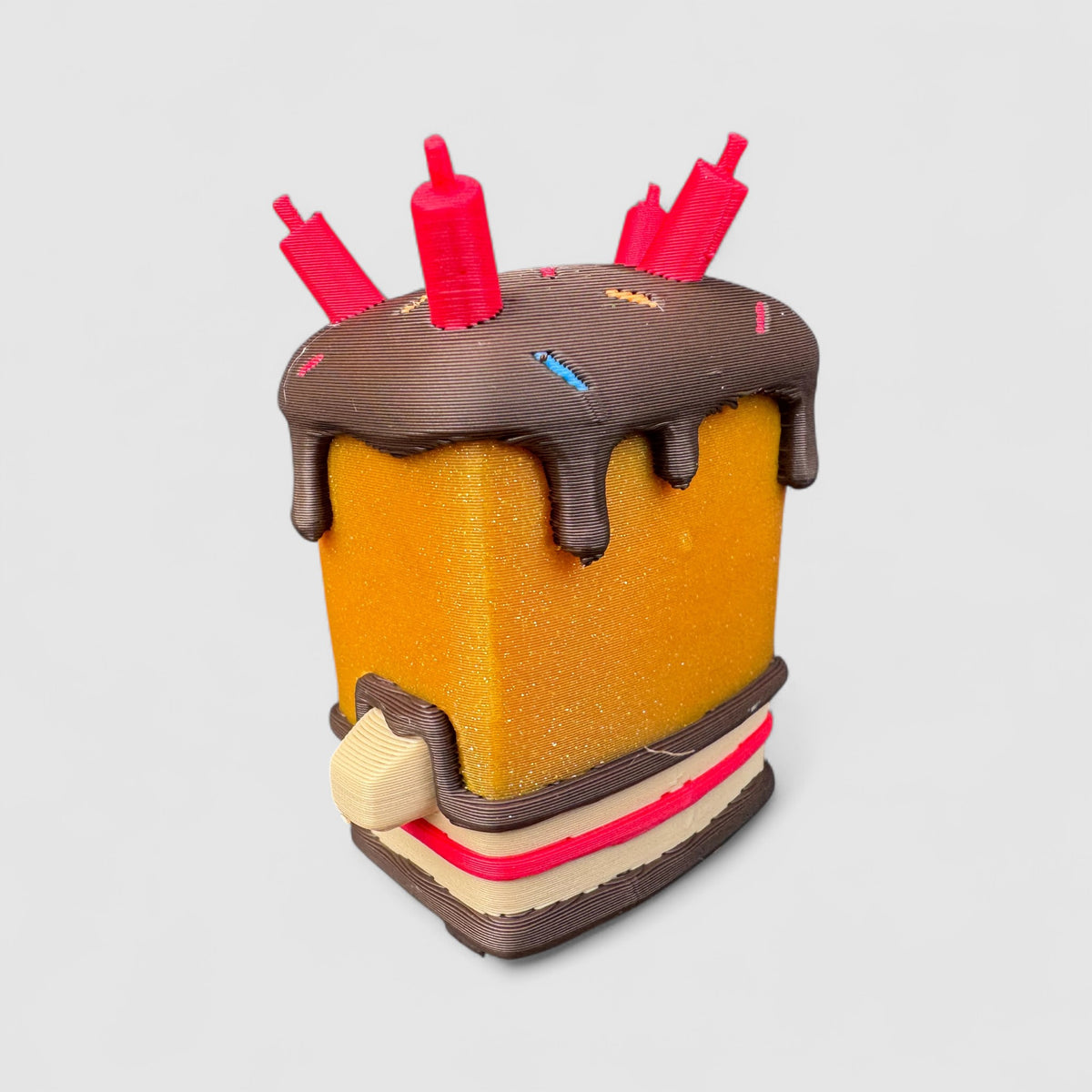 Birthday Sprite Gaming Collectible, 3D printed figure on grey background | sgc-photo-v1