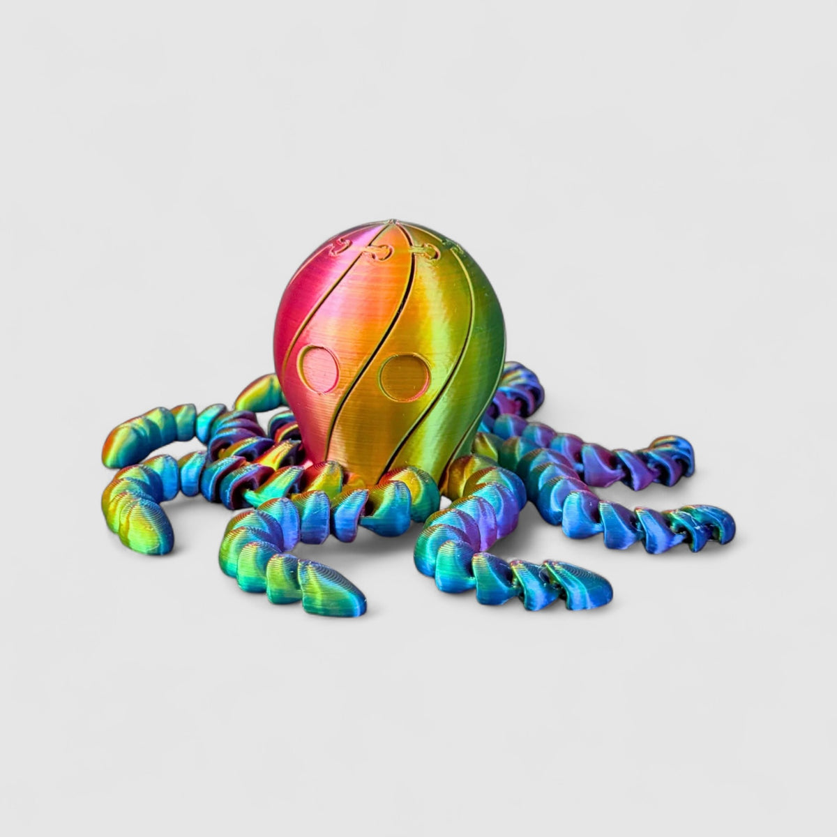 Blobtopus Wobbly Octopus Fidget Toy, 3D printed figure on grey background | sgc-photo-v1