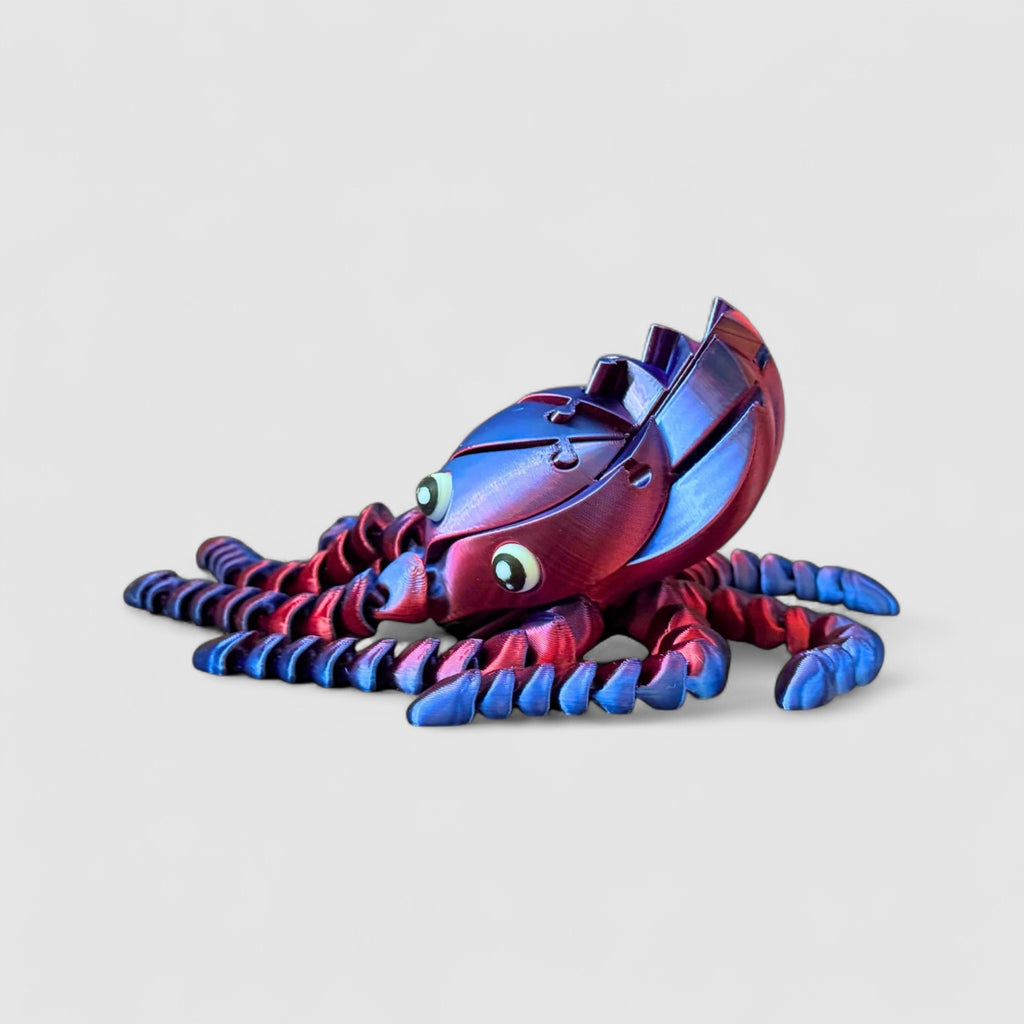 Blobtopus Wobbly Octopus Fidget Toy, 3D printed figure on grey background | sgc-photo-v1