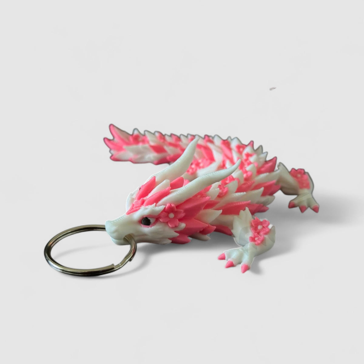 Cherry Blossom Mini Dragon, 3D printed figure on grey background | sgc-photo-v1