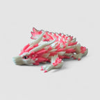 Cherry Blossom Mini Dragon, 3D printed figure on grey background | sgc-photo-v1