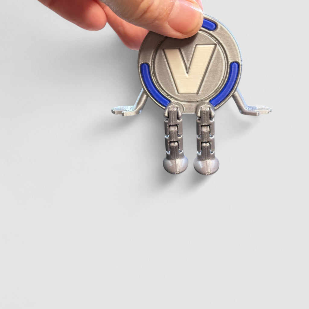 Coin Buddy Sprite Gaming Collectible, 3D printed figure on grey background | sgc-photo-v1