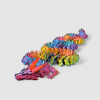 Crystal Shard Long Dragon, 3D printed figure on grey background | sgc-photo-v1