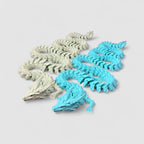 Crystal Shard Long Dragon, 3D printed figure on grey background | sgc-photo-v1