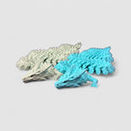 Crystal Shard Long Dragon, 3D printed figure on grey background | sgc-photo-v1