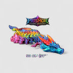 Crystal Shard Long Dragon, 3D printed figure on grey background | sgc-photo-v1