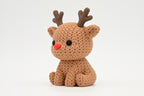 Knitted Reindeer Figurine Christmas Decor with Red Nose | mw-original