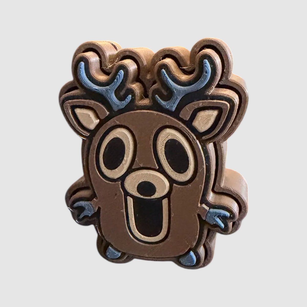 Deer 3D printed clicker on grey