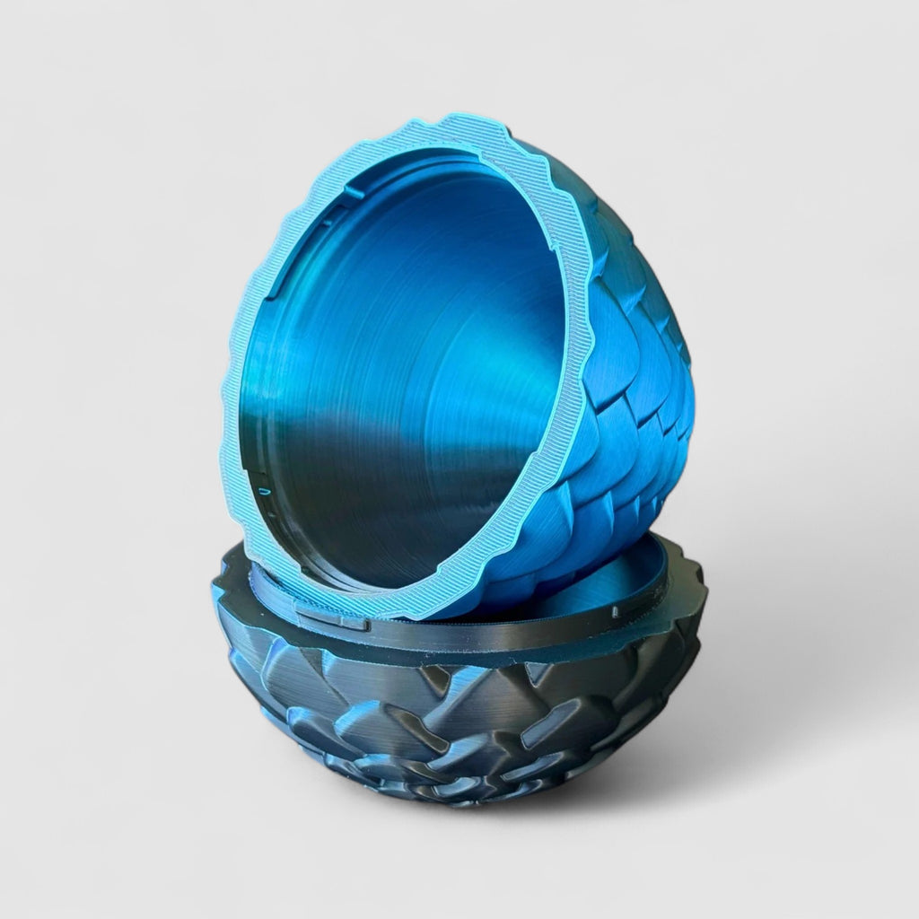 Dragon Egg Twist-Lock Surprise Box, 3D printed figure on grey background | sgc-photo-v1
