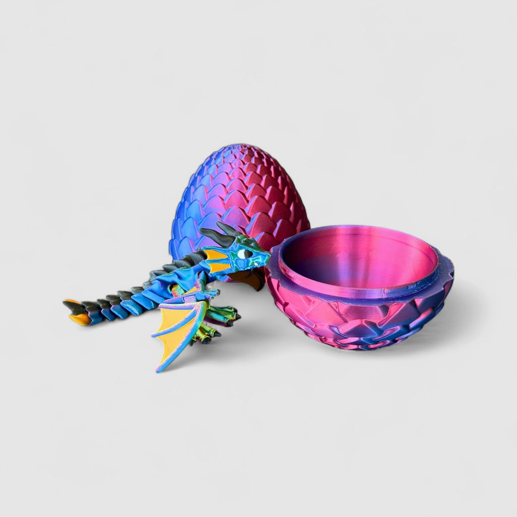 Dragon Egg Twist-Lock Surprise Box, 3D printed figure on grey background | sgc-photo-v1