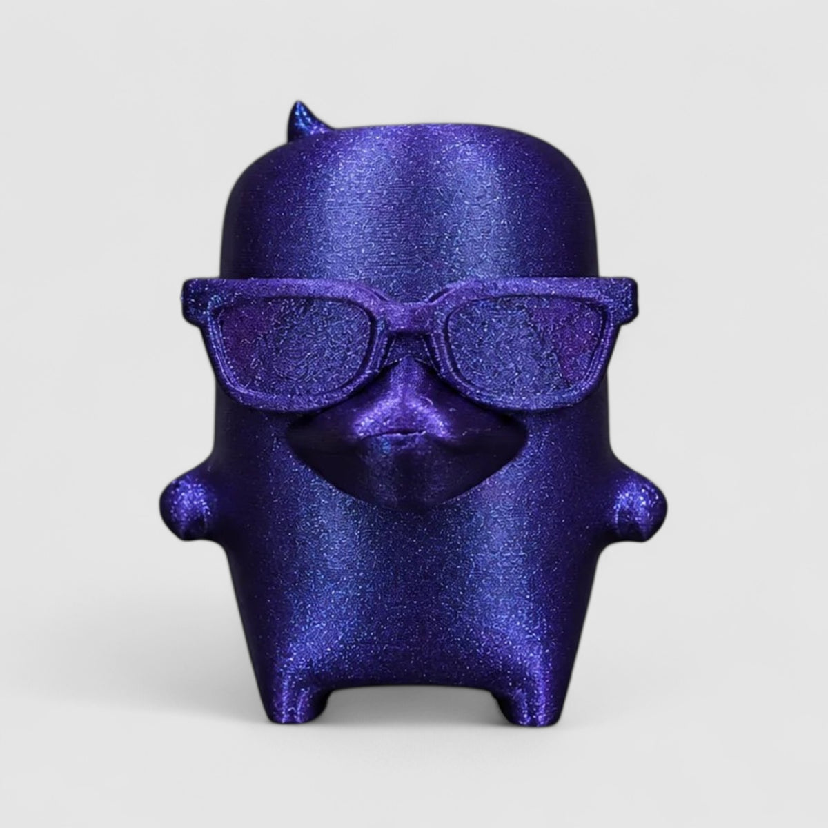 Duck Sprite Gaming Collectible, 3D printed figure on grey background | sgc-photo-v1