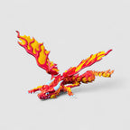 Ember Flame Winged Dragon, 3D printed figure on grey background | sgc-photo-v1