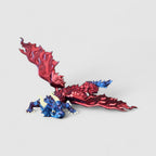 Ember Flame Winged Dragon, 3D printed figure on grey background | sgc-photo-v1