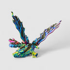 Ember Flame Winged Dragon, 3D printed figure on grey background | sgc-photo-v1