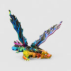 Ember Flame Winged Dragon, 3D printed figure on grey background | sgc-photo-v1