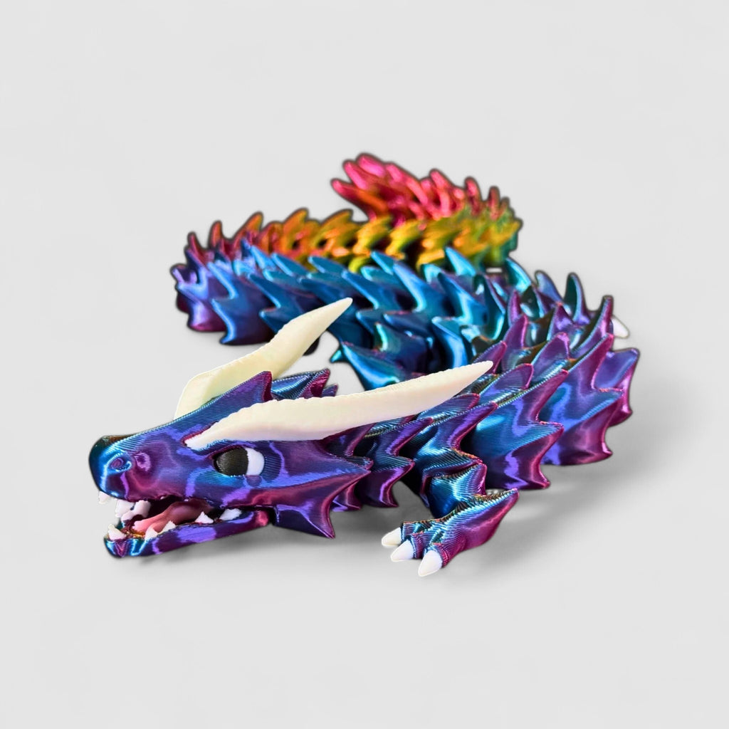 Fang Dragon, 3D printed figure on grey background | sgc-photo-v1