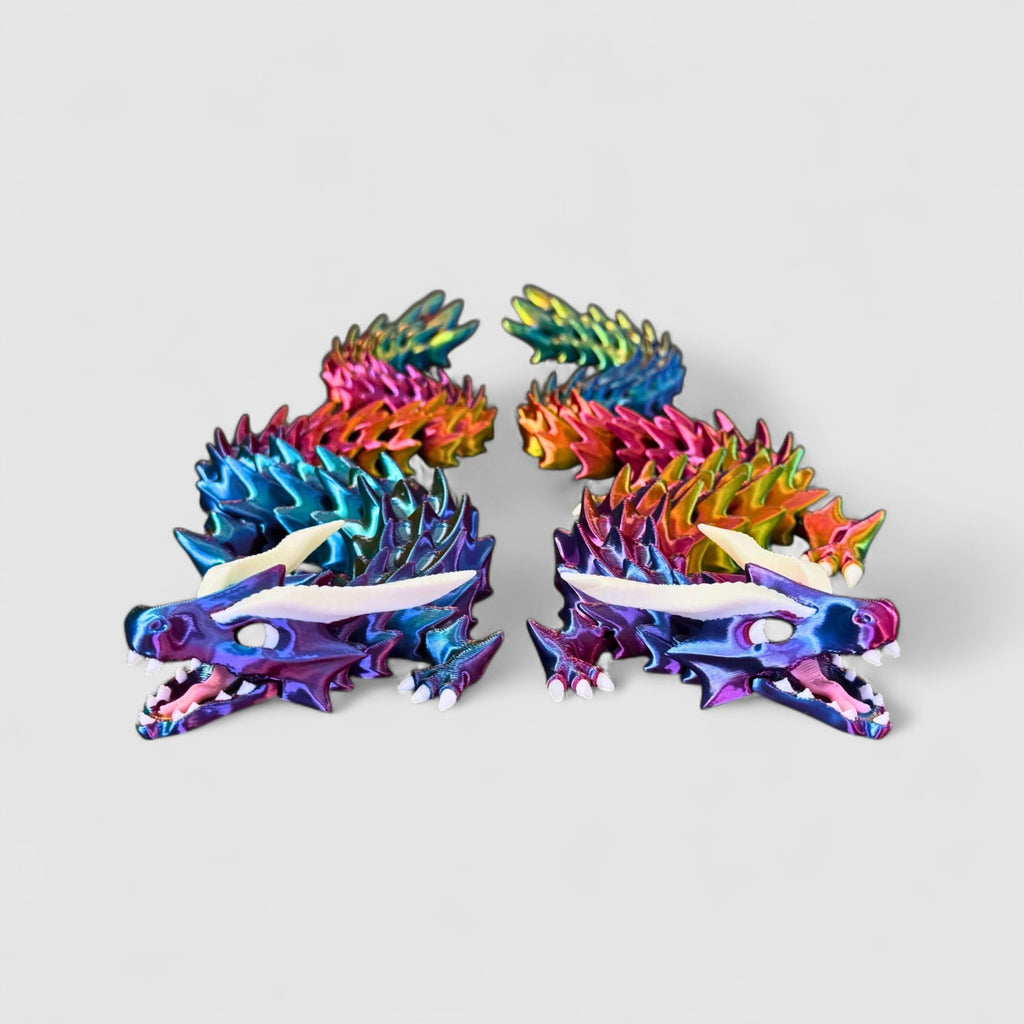 Fang Dragon, 3D printed figure on grey background | sgc-photo-v1