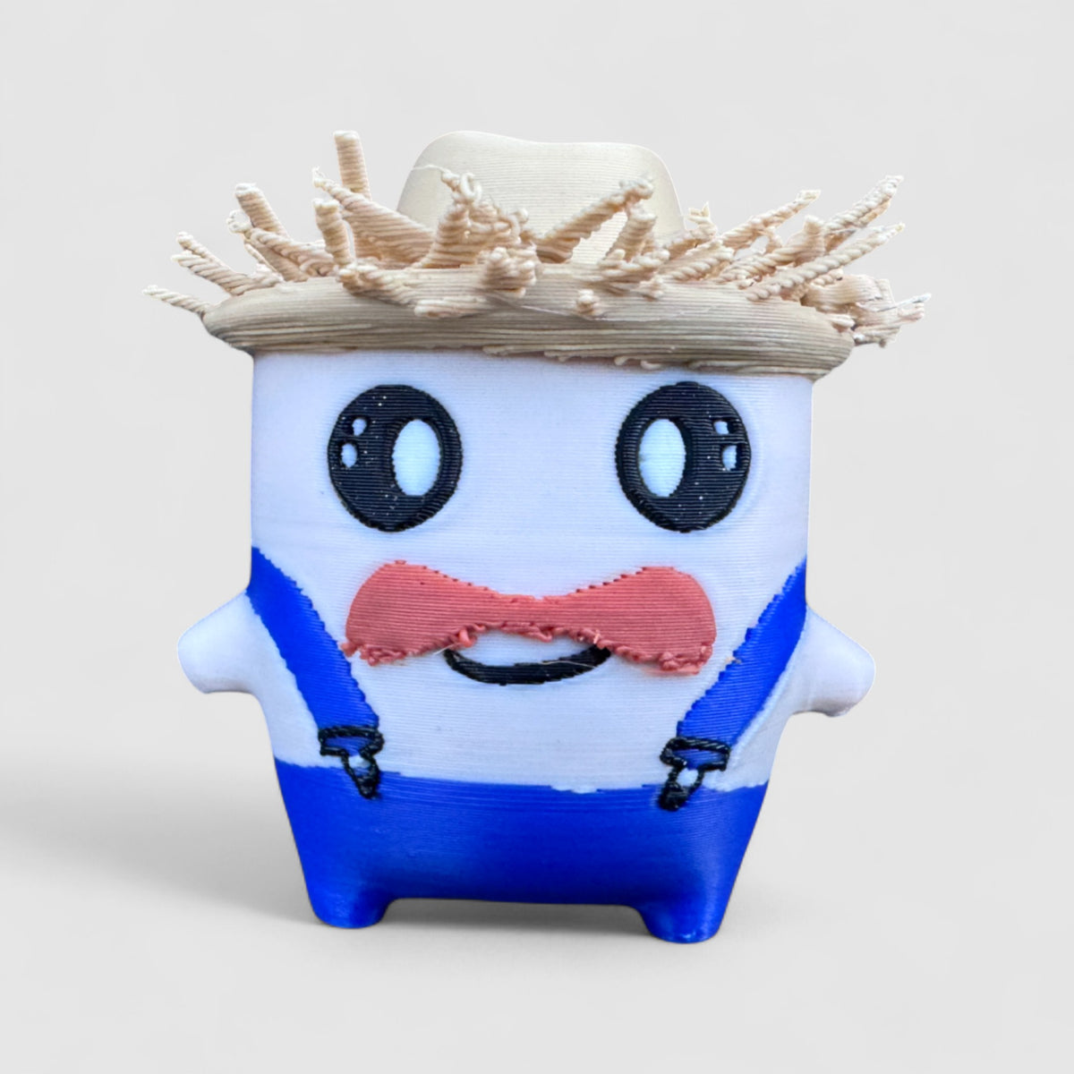 Farmer Sprite Gaming Collectible, 3D printed figure on grey background | sgc-photo-v1