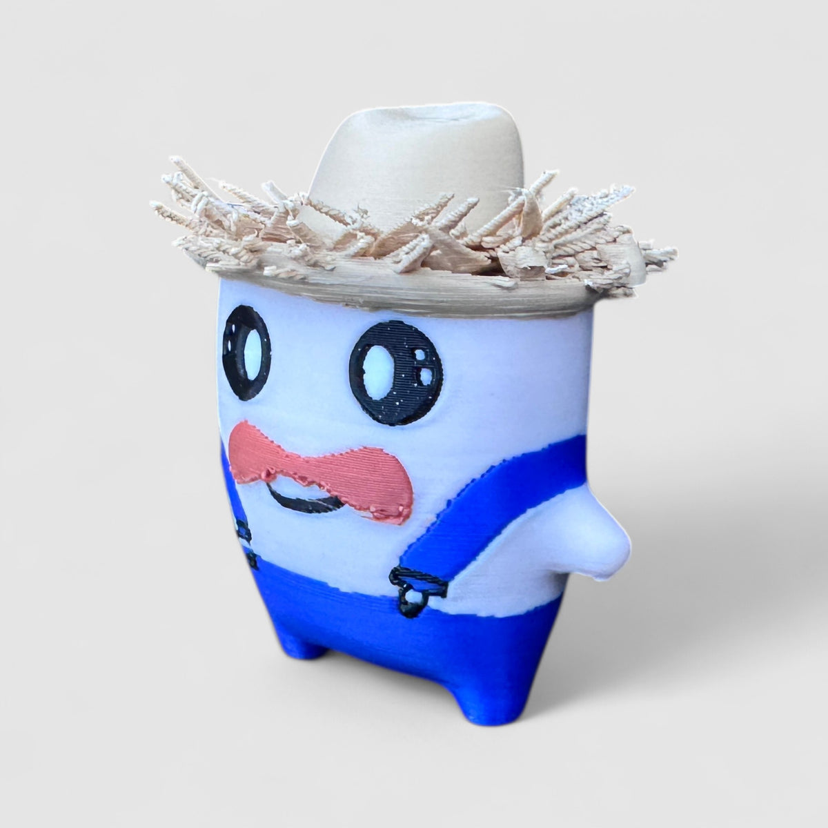 Farmer Sprite Gaming Collectible, 3D printed figure on grey background | sgc-photo-v1