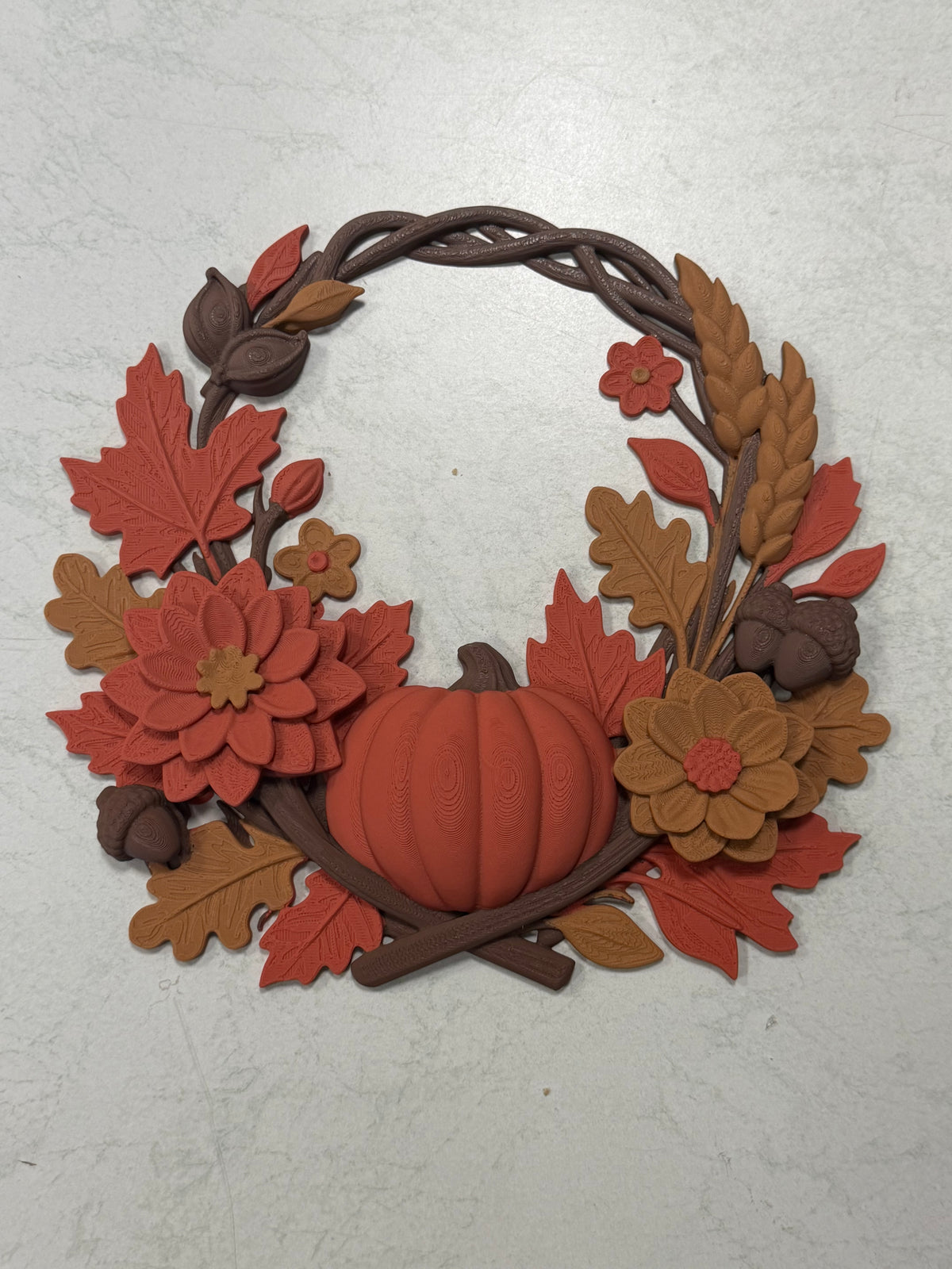Autumn Pumpkin Wreath Thanksgiving Fall Wall Decor, 3D Printed | mw-original
