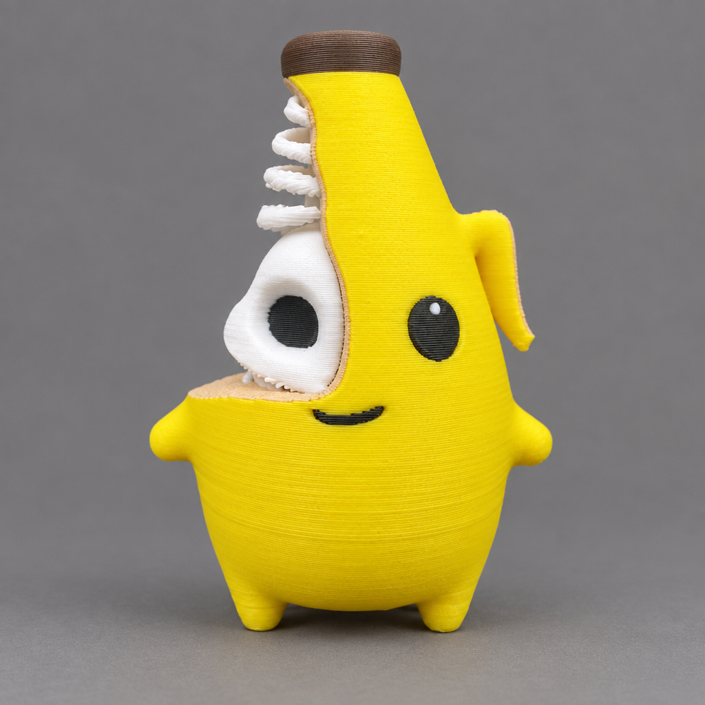 Banana Skeleton Sprite collectible – Original (yellow with white skull and brown cap) – 3.5" Tall | sgc-photo-ok
