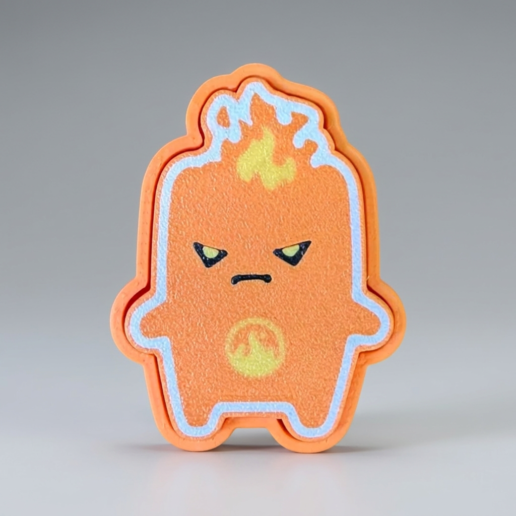 Fire Clicker on grey background with soft shadow