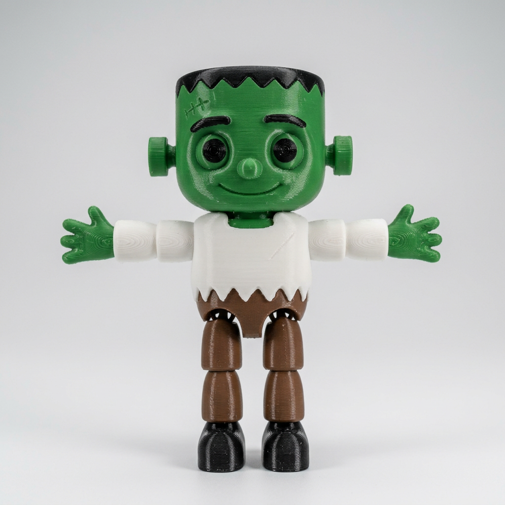 Frankenstein figure with PLA print texture
