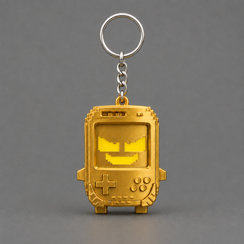 Gold 8 Bit keychain | sgc-photo-ok
