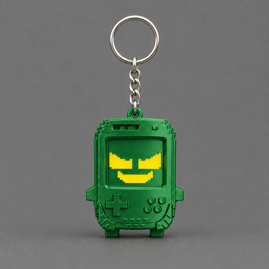 8 Bit Collectible Figurine - Cheat Master Green / 2" Keychain - Included Hardware - 3D printed collectible | sgc-photo-ok