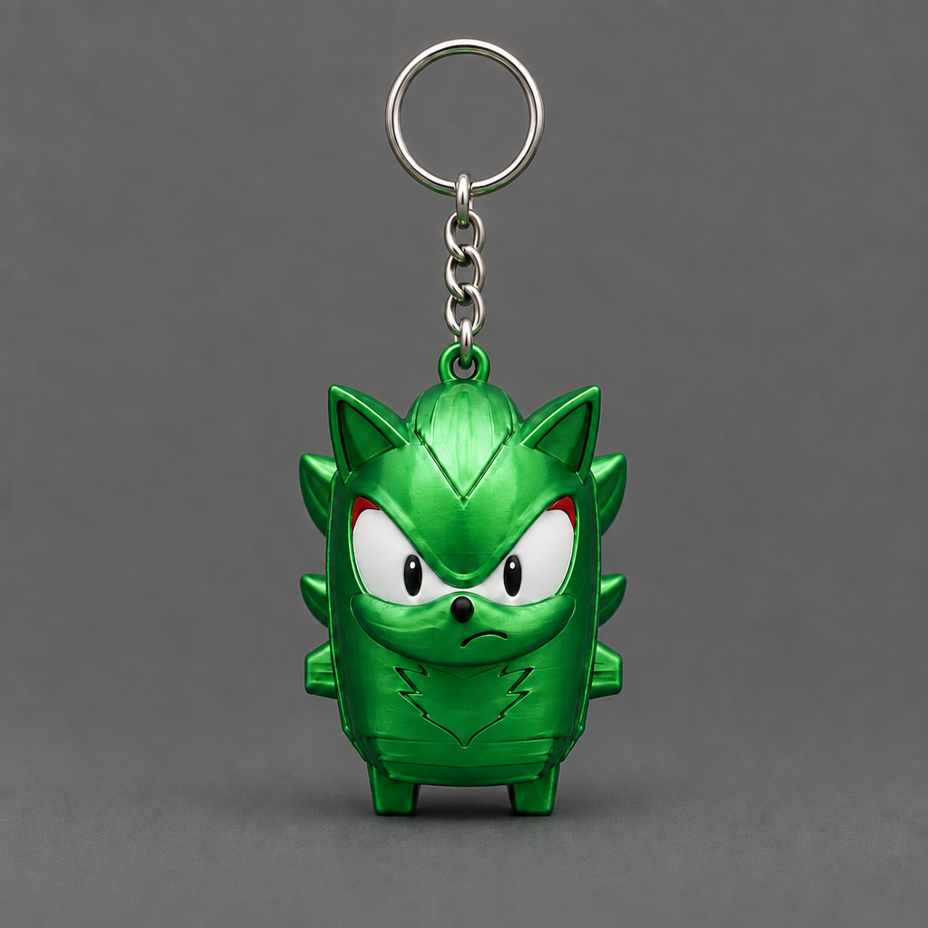 Green Shadow keychain with back spikes | sgc-photo-ok