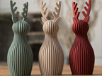 Modern Ribbed Christmas Reindeer Figurine - Japandi Winter Decor | mw-original
