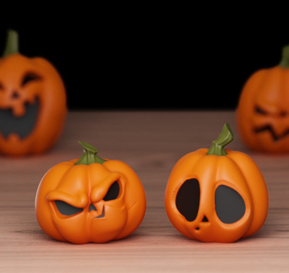 Mini Jack-o-Lantern Pumpkin Figurines Set Halloween Decoration | mw-original