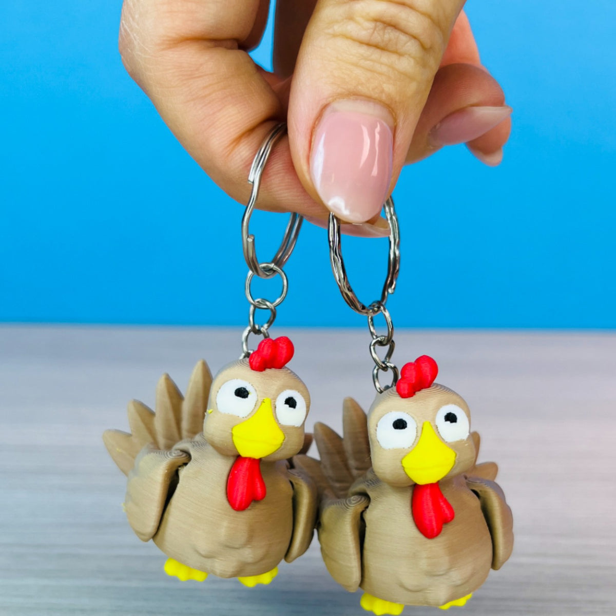 Articulated Turkey Keychain & Desk Figure with Hidden Feet | mw-original