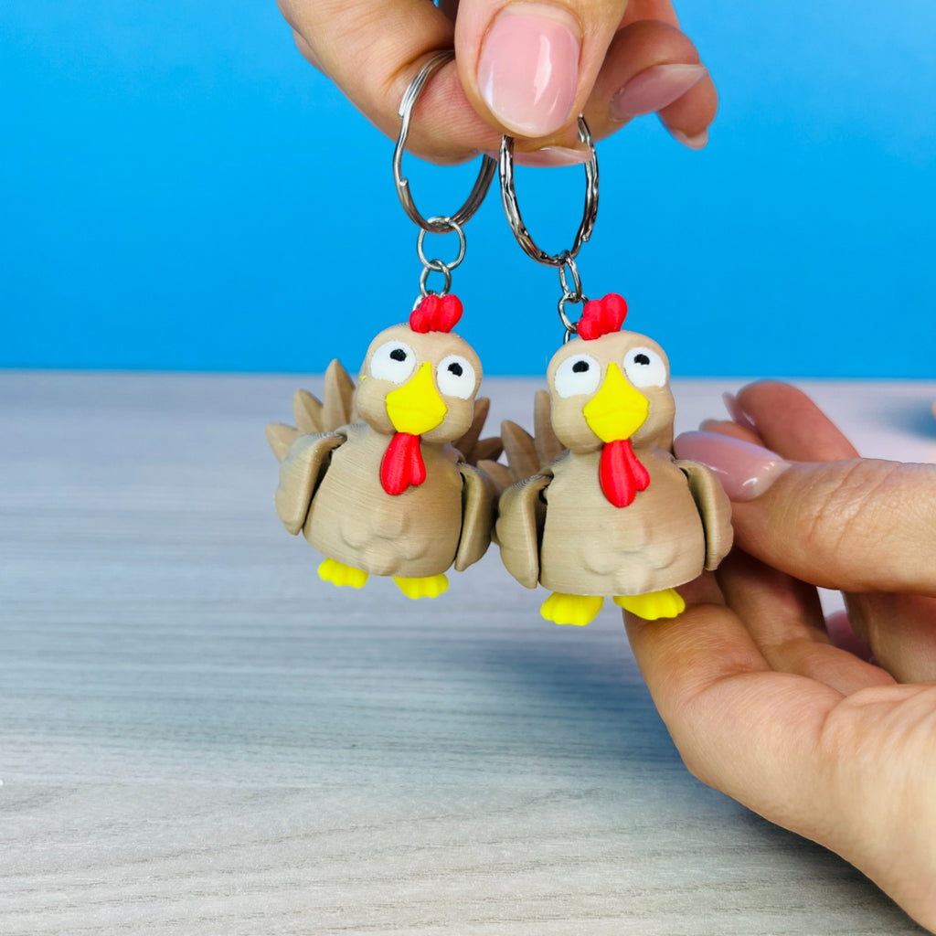 Articulated Turkey Keychain & Desk Figure with Hidden Feet | mw-original