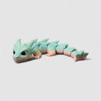 Horned Mini Dragon, 3D printed figure on grey background | sgc-photo-v1