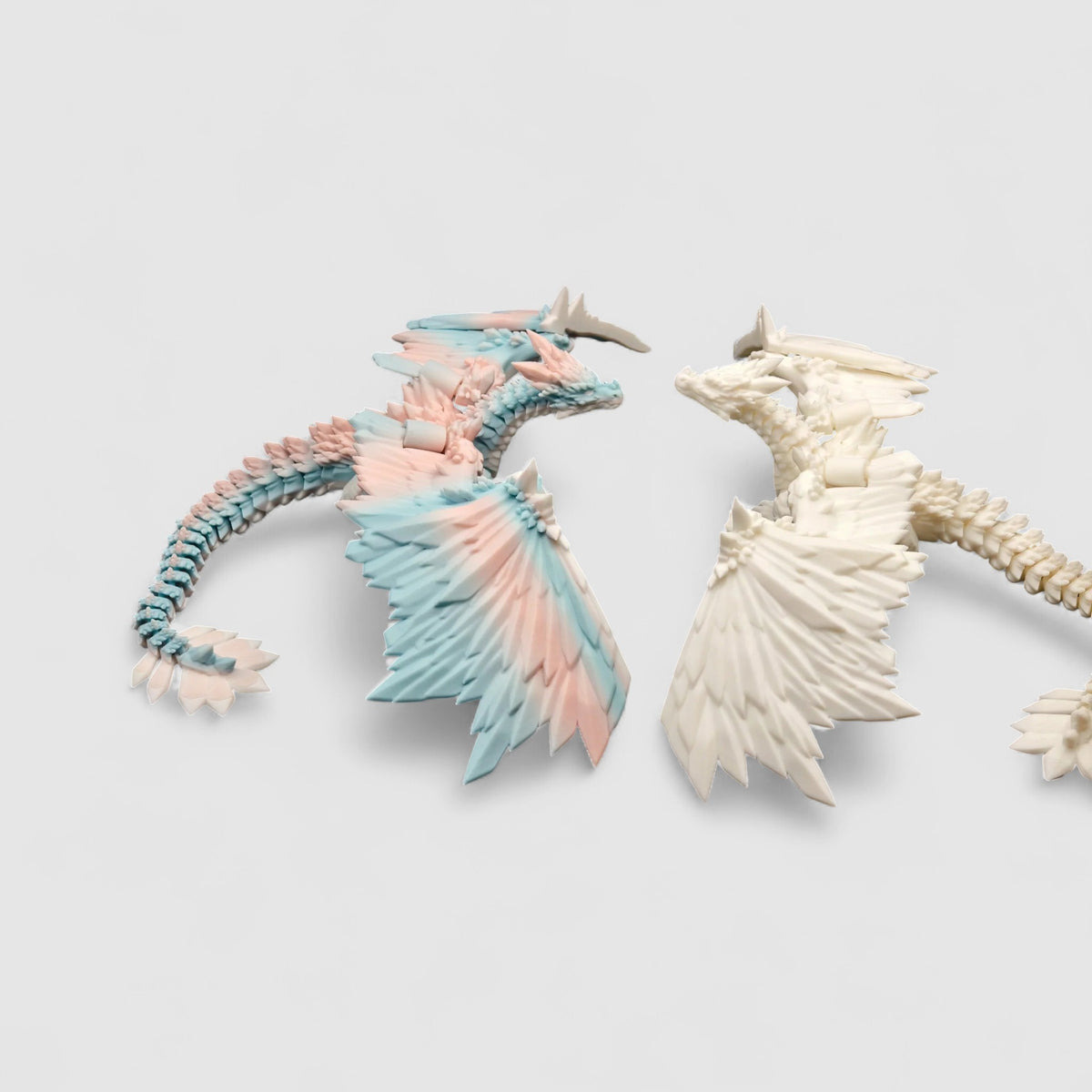 Long Ashbone Skeleton Dragon, 3D printed figure on grey background | sgc-photo-v1