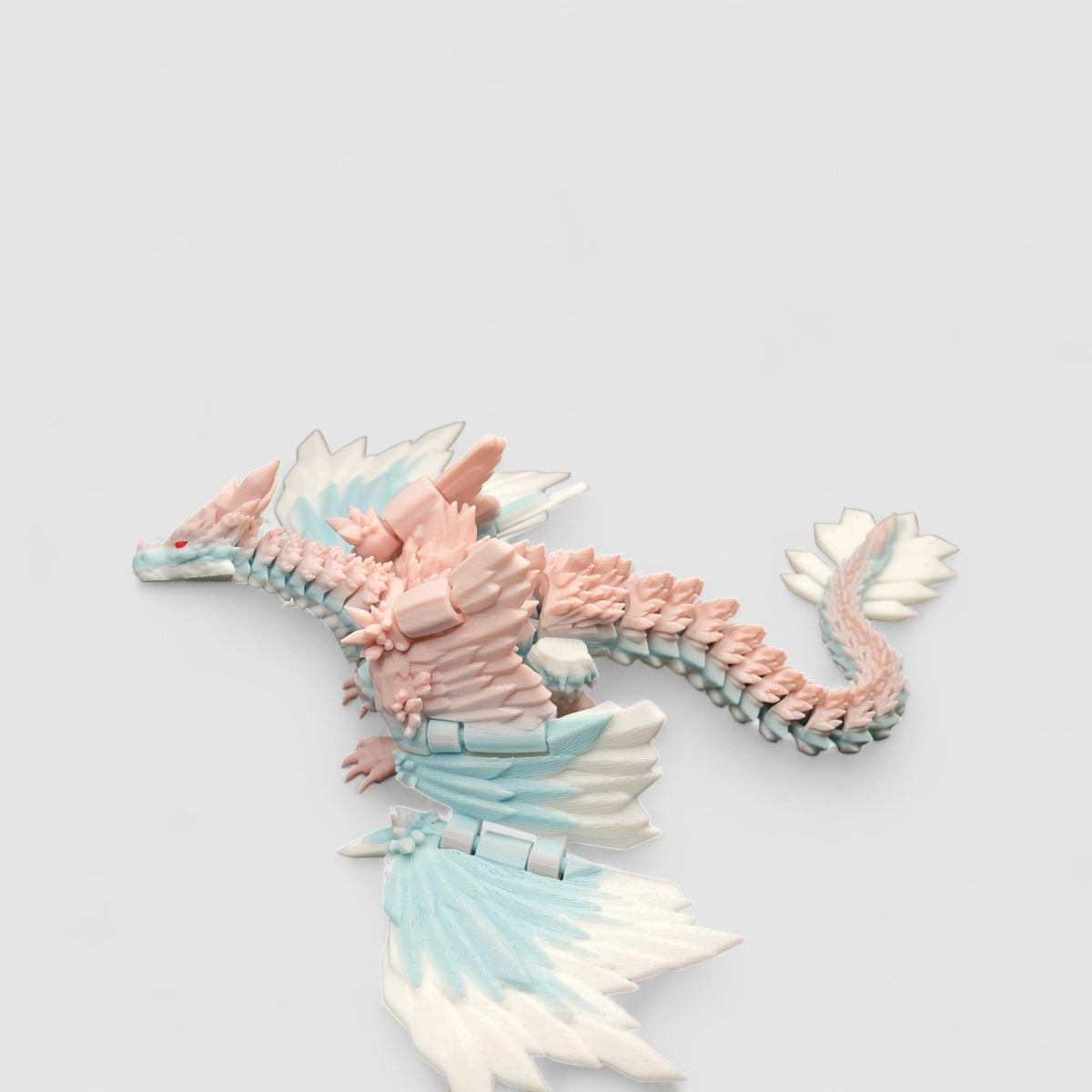 Long Ashbone Skeleton Dragon, 3D printed figure on grey background | sgc-photo-v1