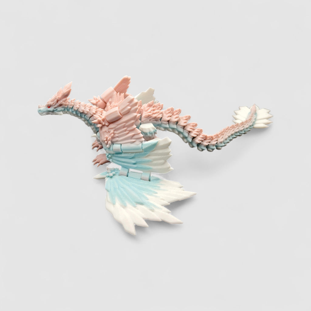 Long Ashbone Skeleton Dragon, 3D printed figure on grey background | sgc-photo-v1
