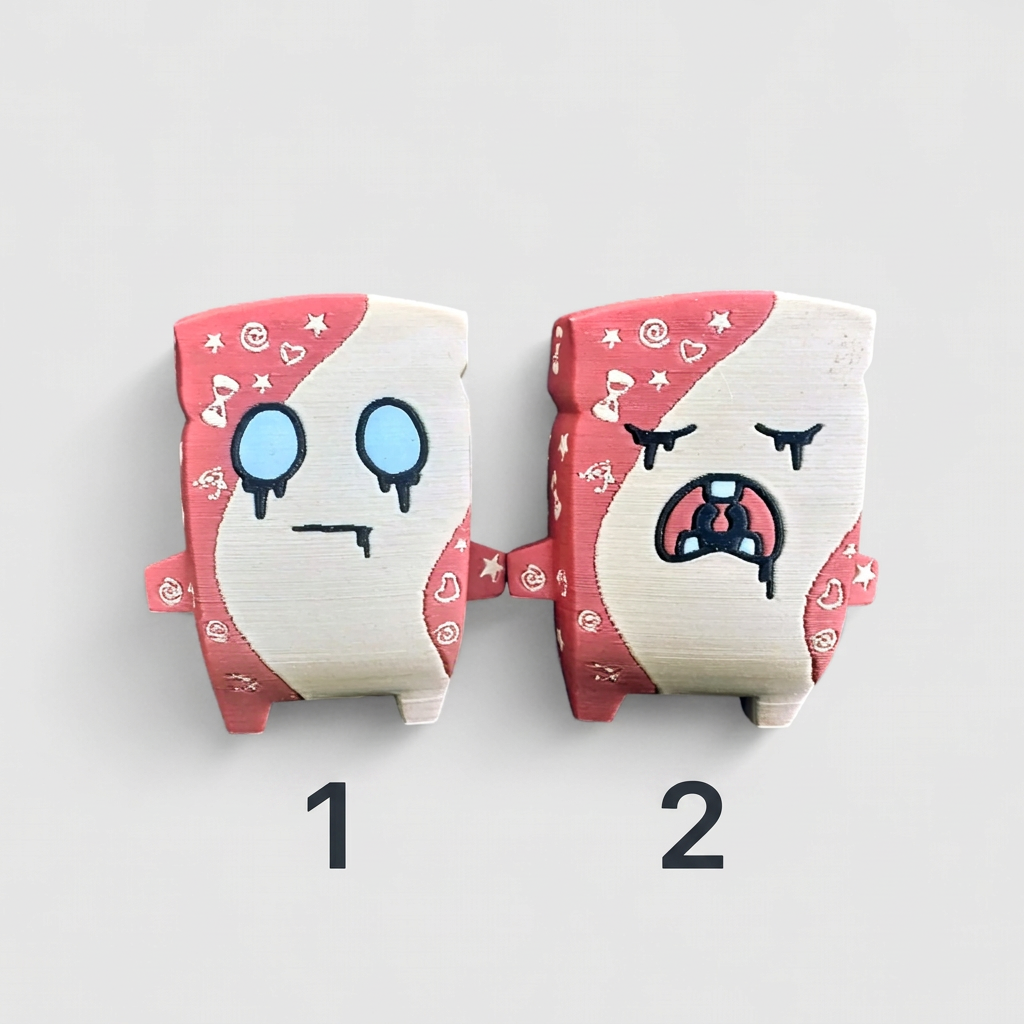 Main figurine image labeled 1 on the left and 2 on the right