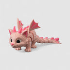 Mewryn the Cat Dragon, 3D printed figure on grey background | sgc-photo-v1