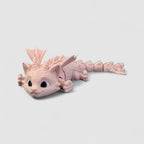 Mewryn the Cat Dragon, 3D printed figure on grey background | sgc-photo-v1