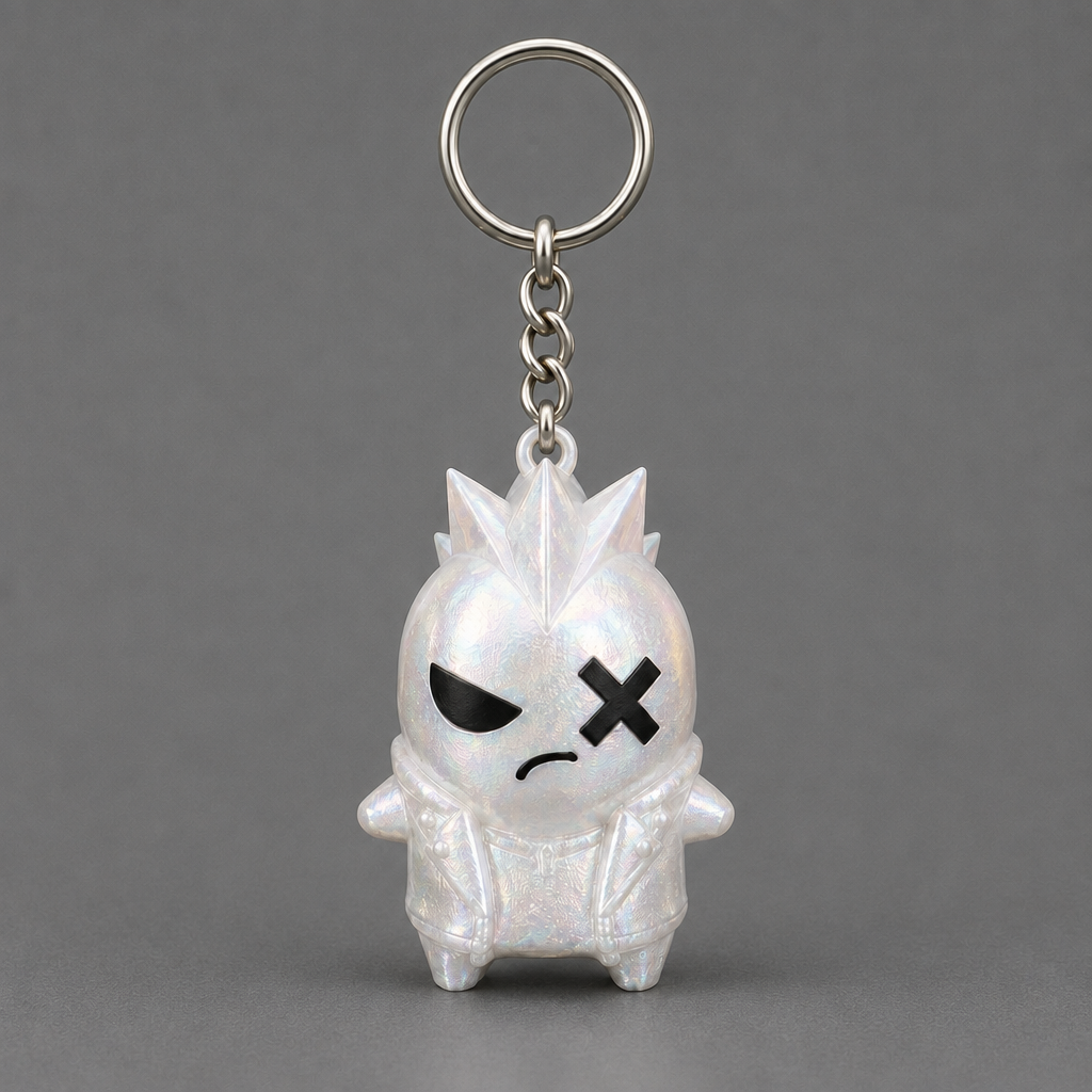 Pearl white Punk keychain | sgc-photo-ok