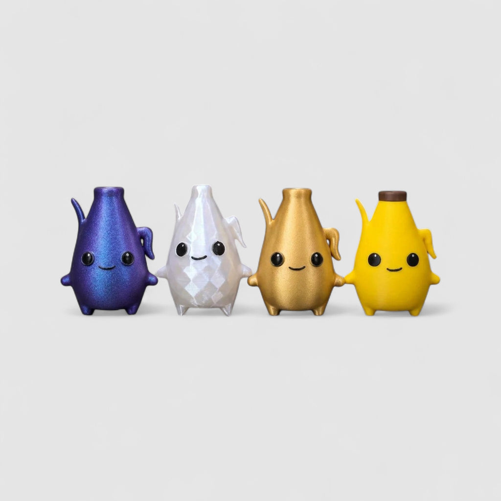 Peely Sprite Gaming Collectible, 3D printed figure on grey background | sgc-photo-v1