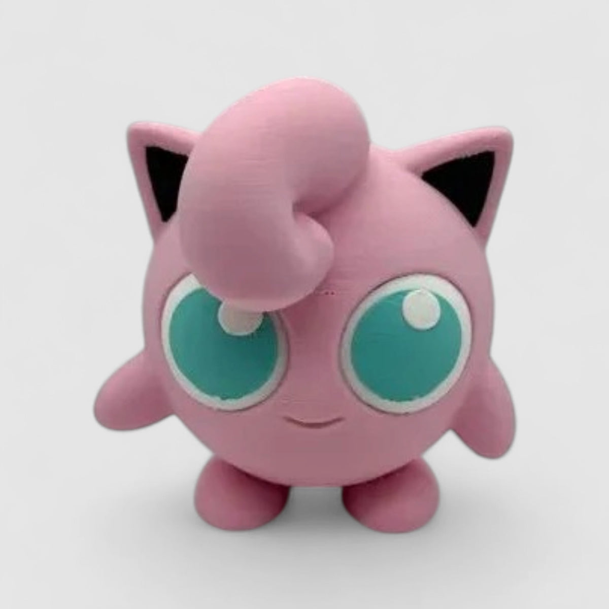 Pink Puff Creature, 3D printed figure on grey background | sgc-photo-v1
